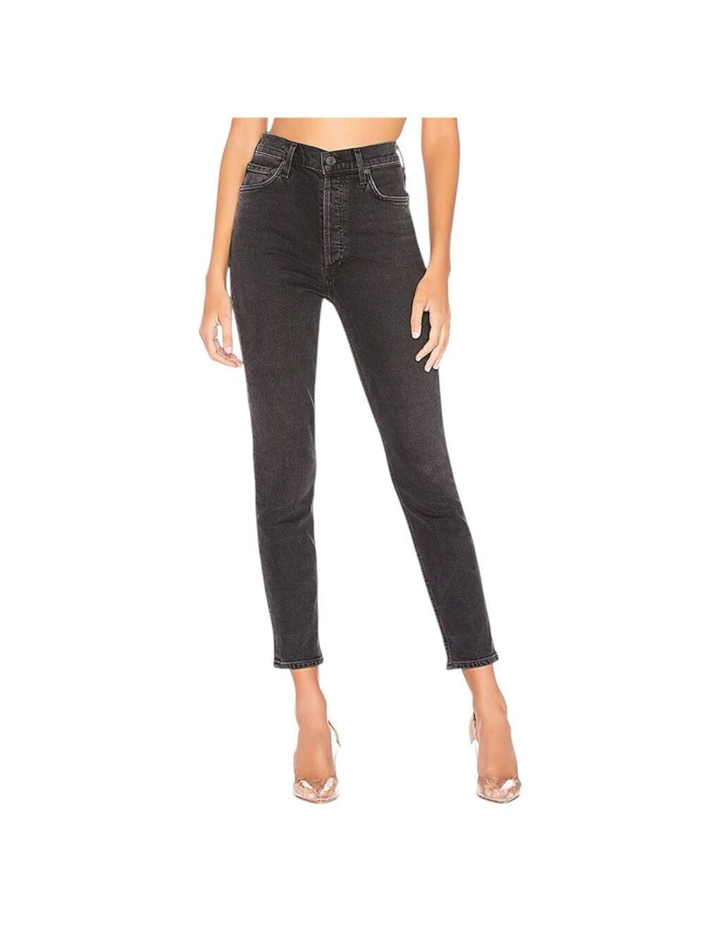 AGOLDE Nico High Rise Slim Jeans Virtue Black Size 27